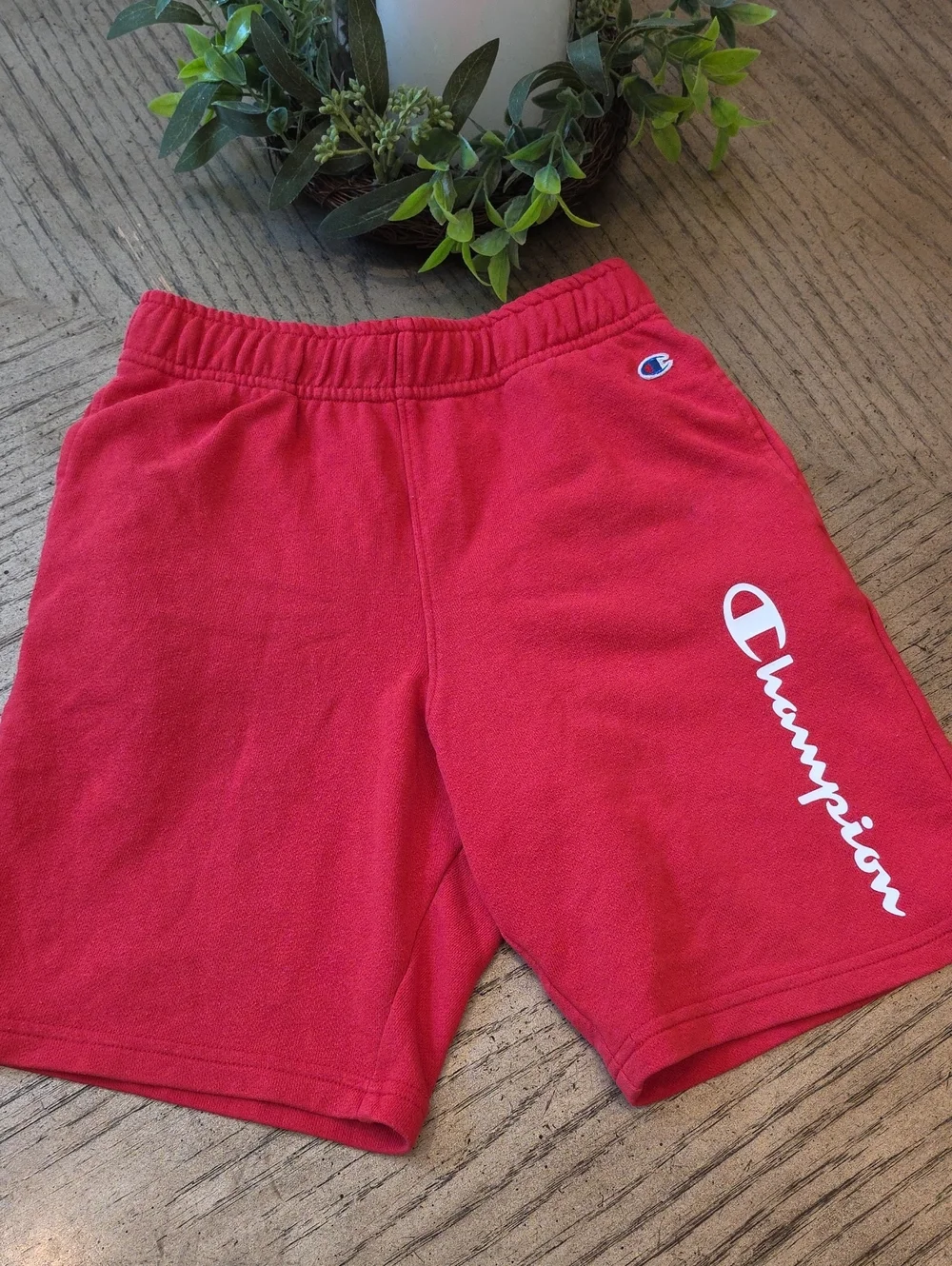 Champion Kids' Red Logo Athletic Shorts Size 8